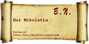 Bot Nikoletta névjegykártya