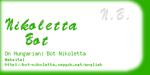 nikoletta bot business card